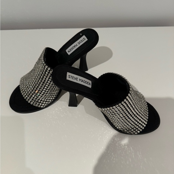 Steve Madden Black Heels with Silver Embellishments - Picture 2 of 3